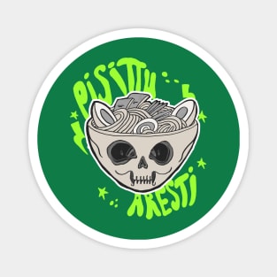 Ramen Skull Cat Pisittu Aresti - by Miskel Design Magnet